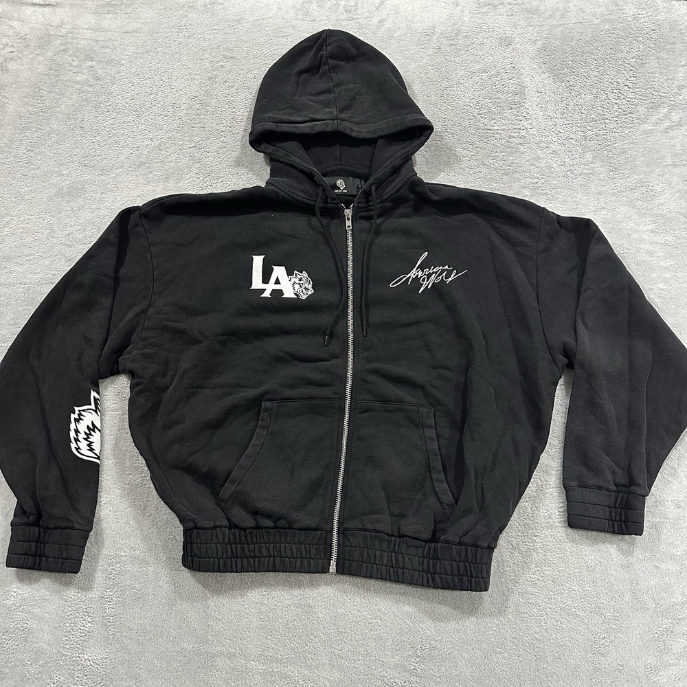 Darc Sport American Wolves LA Chambers Zip Up Hoodie Mens L Logo Black NWT